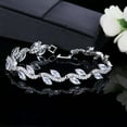 thumbnail image 7 of Leaf Tennis Bracelet Sparkling White Cubic Zirconia Women Fashion Brand Jewelry, 7 of 7