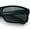 Shiny Black Glass Lens, variant on All Black Timeless Classic Narrow Rectangle Dad Shade Sunglasses Shiny Glass Lens