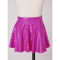 thumbnail image 3 of MSemis Kids Girls Metallic A-Line Mini Flared Pleated Skirt Hip Hop Dance Party Skirt for Girls Hot Pink M, 3 of 7
