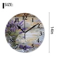 thumbnail image 2 of 14 Inch Wall Clock Battery Operated Silent Clock Decorative for Office, Kitchen, Outdoor, Living Room，Vintage Lavender Flowers Wooden Lovely, 2 of 4