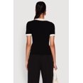 thumbnail image 5 of Women's Contrast Trim Cable Knit Sweater Polo, 5 of 5