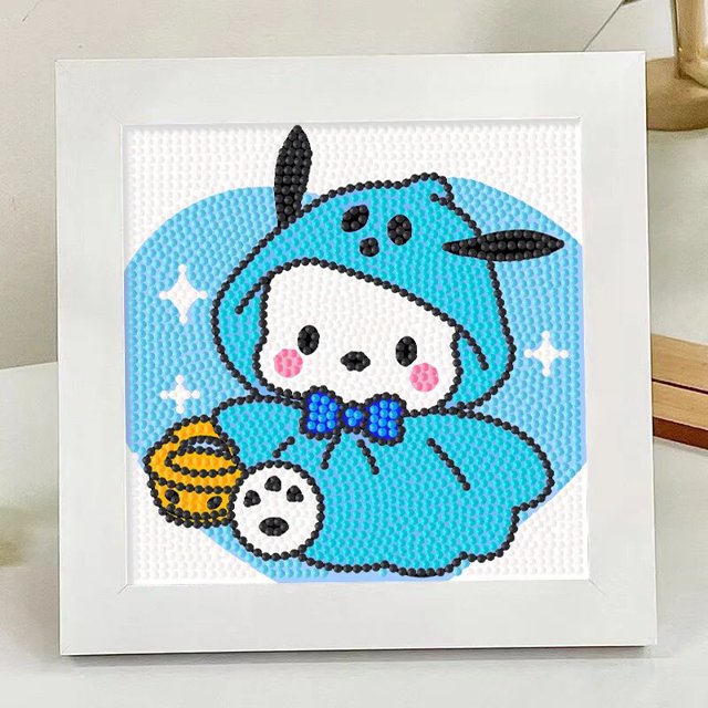 Kit de pintura de diamantes para niños, accesorios de Anime Kawaii, adornos, juguetes, regalo, manualidades, Kuromi Sanrio, Hello Kitty, novedad de 2023
