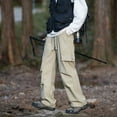 thumbnail image 2 of Men's Relaxed Fit Casual Cargo Hiking Pants Elastic Waist Adjustable Drawcord Lightweight Trendy Pants, 2 of 3