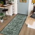 thumbnail image 2 of Haperlare Rug Runner 2'x6' Entryway Vintage Area Rugs for Hallway Washable Low Pile Rugs for Bedroom Non Slip Kitchen Laundry Rug Green, 2 of 7