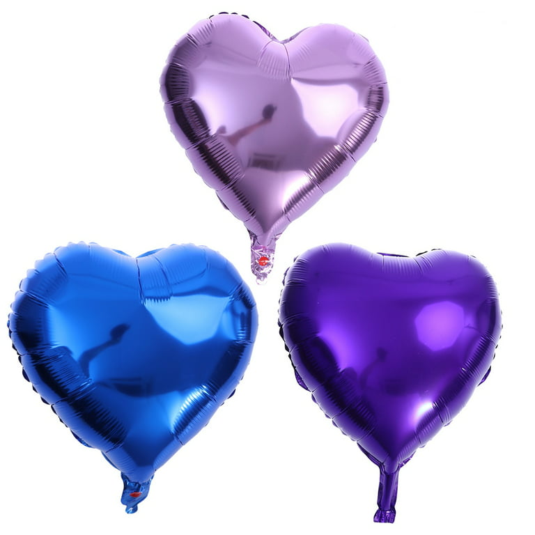 12Pcs Heart Foil Balloons 18 Inch Large Romantic Heart Balloons for Wedding  Party Decorations Birthday Funny Party Balloons (Blue, Light Purple