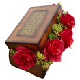 thumbnail image 2 of Nearly Natural 1591-RD Roses Artificial Arrangement in Decorative Chest - Red, 2 of 3