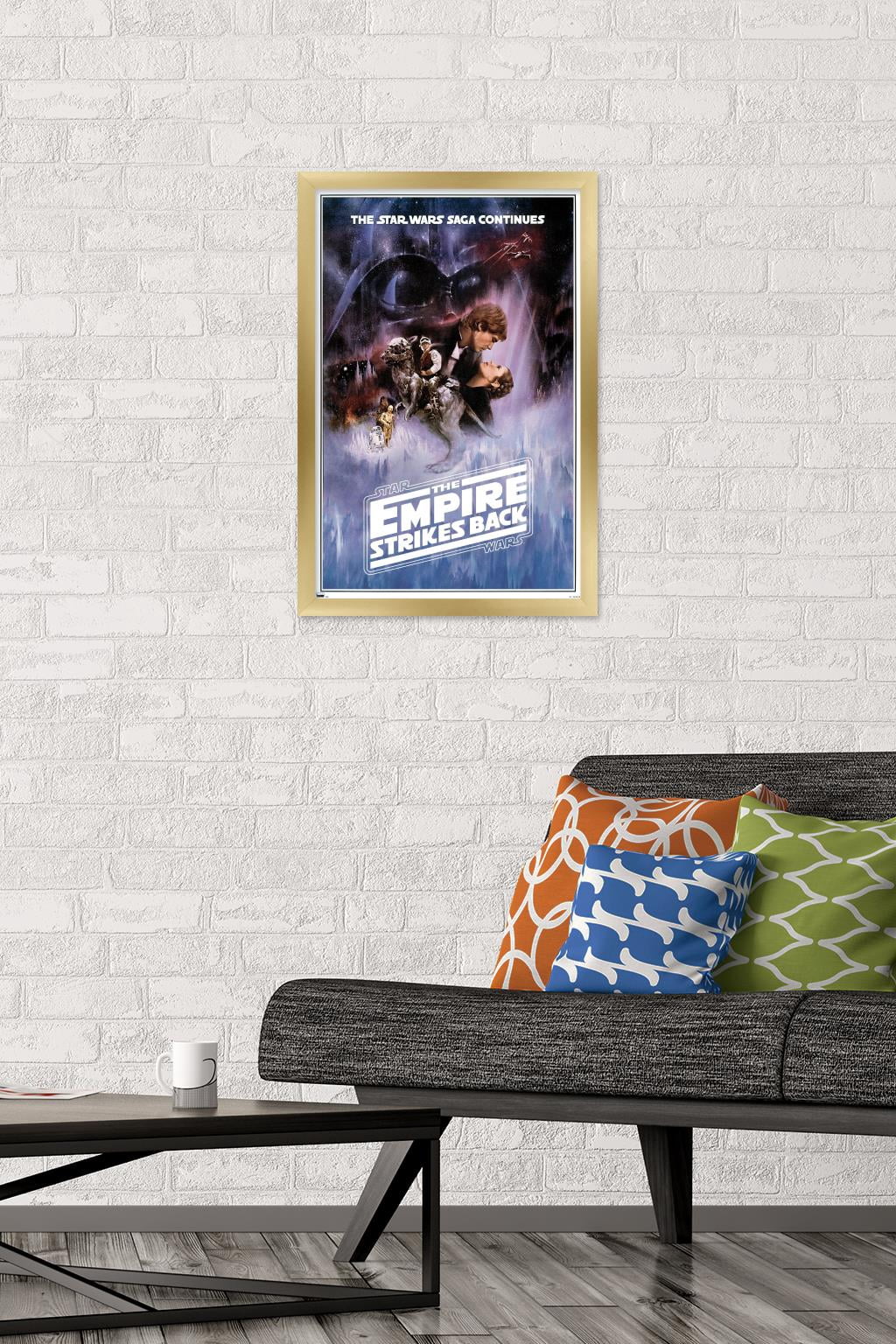 Star Wars: The Empire Strikes Back - One Sheet (No Billing Block) Wall Poster, 14.725" x 22.375" Framed
