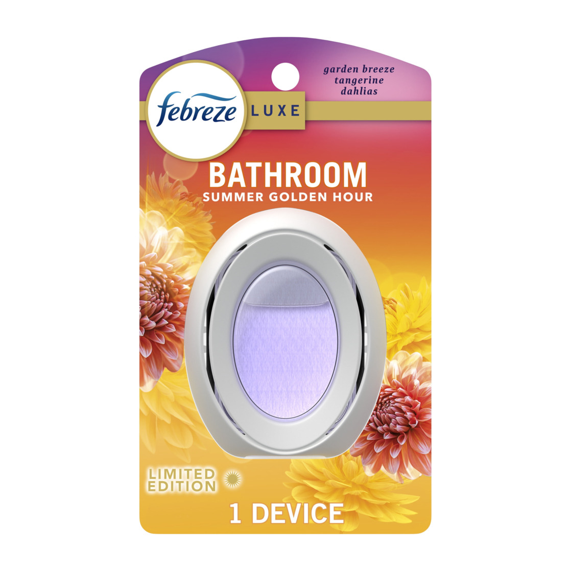 Febreze Bathroom Air Freshener, Small Spaces Odor-Fighting, Summer Golden Hour, 1 Count