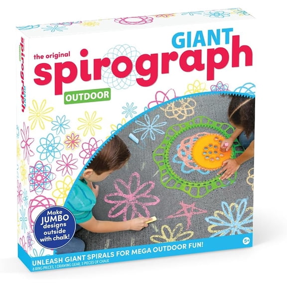 Spirograph Giant Outdoor Jumbo Sidewalk Chalk - Arts and Crafts - Outdoor Activities - Outdoor Toys, Kids Toys, Art Supplies, Craft Supplies, Drawing Kit, Spiral Art, Ages 5 