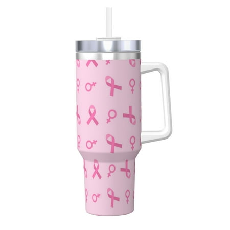 

Sikiie Breast Cancer Awareness 1 Insulated Stainless Water Bottle Lid Travel Mug Cup Insulated Tumblers Cup 40oz Ice Bully With Handle