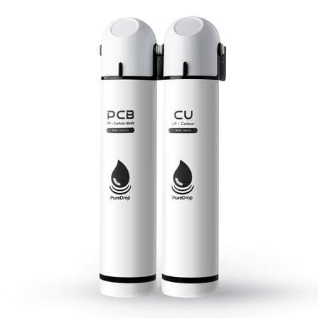 

PureDrop PDR-16KUF2 0.01 μm Ultra Filtration Under Sink Water Filter High Capacity 2-Stage Under Sink Filtration System Reduces Chlorine Bad Taste & Odor 16K Gallons