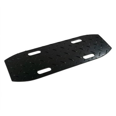 48"x16"x1/2" High-Density Polyethylene Off Road - Double Side Diamond Plated Tread 50,000 WLL Traction Mats for Snow, Mud Traction Pads-Black