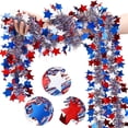 thumbnail image 4 of Danhjin 4th of July Garland, Tinsel Garland Red White Blue Party Decoration for Independence Day Memorial Day Supplies, 4 of 12