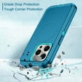 thumbnail image 4 of I-HONVA For iPhone 15 Pro Case Compatible with MagSafe,3-Layer Military Grade Drop Protection Anti-Slip Rugged Shockproof Dustproof Protection6.1 inch Phone Case,Turquoise, 4 of 7