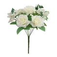 thumbnail image 1 of Flores artificiales Ramo de rosas Flores falsas Rosas blancas artificiales de seda 7 cabezas (blanco), 1 of 8