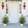 thumbnail image 5 of BESTSKY 24 Inch small artificial christmas tree Green Table Top Tree Mini Potted Topiary with Downswept Branches Holiday table christmas tree, 5 of 7
