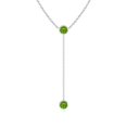 thumbnail image 1 of Angara Collier Péridot Naturel - Collier Style Lariat Péridot Rond 1.1 ct en Platine pour Femmes, 1 of 8