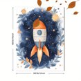 thumbnail image 3 of Qisvanset Framed Canvas Wall Art, 12x16 Inch Blue Gray Space Theme Kids Nursery Wall Print, 3 of 5