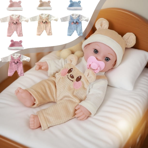 Lekihaqq Reborn Doll Clothes Set Girl Outfit Dress Costume Christmas Toddler Accessory Cotton Soft Pretend Play Gift