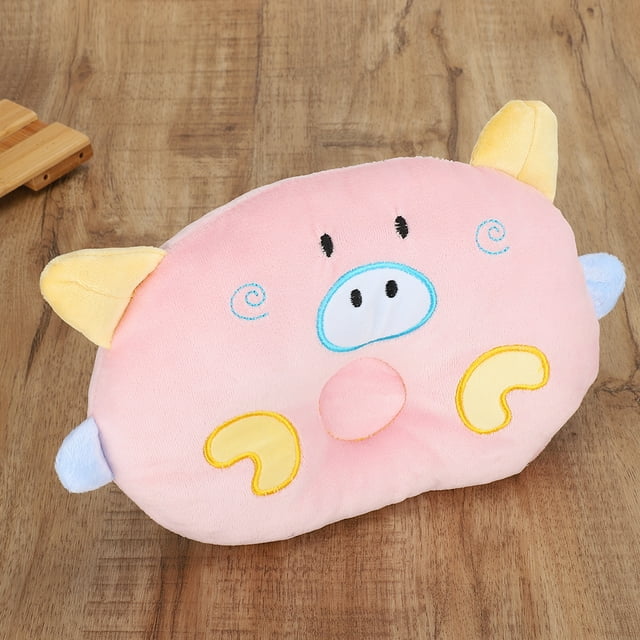 Almohada con forma de animal de cerdo de dibujos animados, almohadas para dormir para perros y gatos, columna cervical, rosa, amarillo y azul