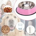 thumbnail image 4 of Cuencos de acero inoxidable para perros, antideslizantes, apilables, para comida y agua (paquete de 2), 4 of 5