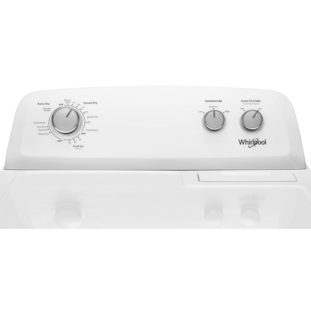 Whirlpool Brand New WED4850HW 7.0 Cu. ft. Top Load Electric Dryer with Auto Dry System. Product Height 43" - Width 29"