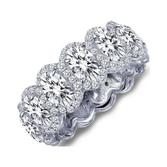 Lafonn Classic Sterling Silver Platinum Plated Lassire Simulated Diamond Ring (7.15 CTTW)