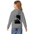 thumbnail image 4 of XAOFW Kids Hoodies Sweatshirts Adorable Cat Print Girls Kids Playful Animal Graphics Jacket Ages 3 To 14 Years Long Sleeve Hooded Soft Comfort Casual Daily Wear Tops, 4 of 7