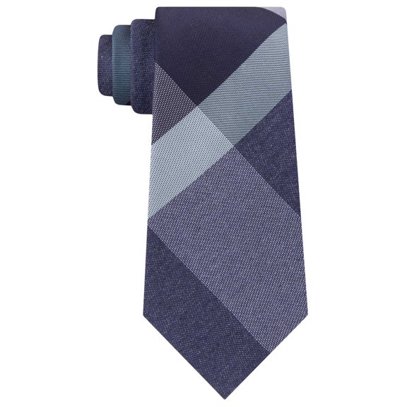 Kenneth Cole Reaction Men’s Onyx Plaid Slim Tie (Blue)