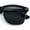Matte Black - Black, variant on Mens Half rim Rectangular Luxury Hipster Shade Sunglasses Black - Smoke