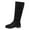 Black, variant on Mostsola Slouchy Mid Calf Boots for Women Round Toe Low Heel Trendy Bowknot Suede Knee High Boots