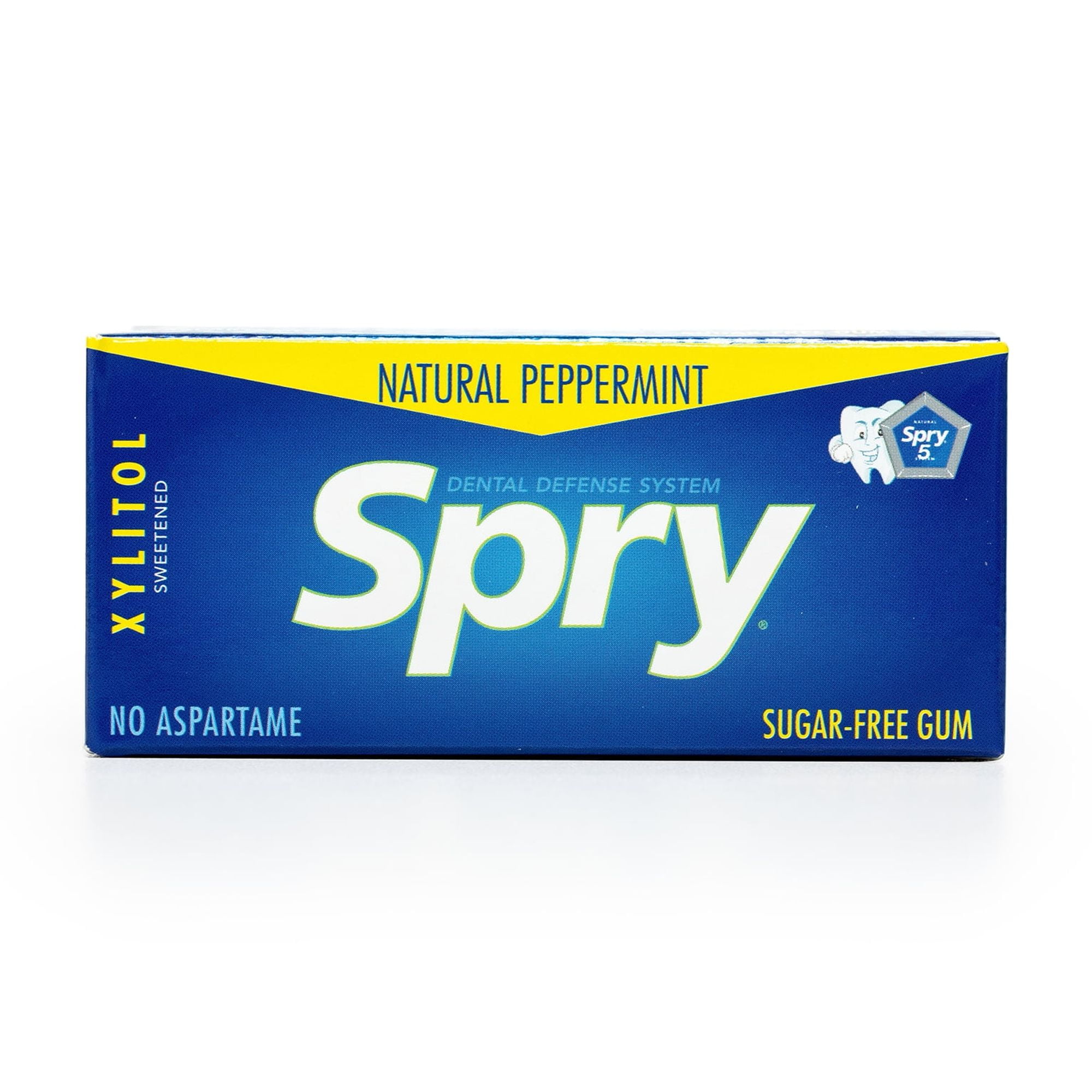 Spry Xylitol Chewing Gum, Aspartame-Free Sugar-Free Peppermint 10 Piece Blister Cards 20 pack