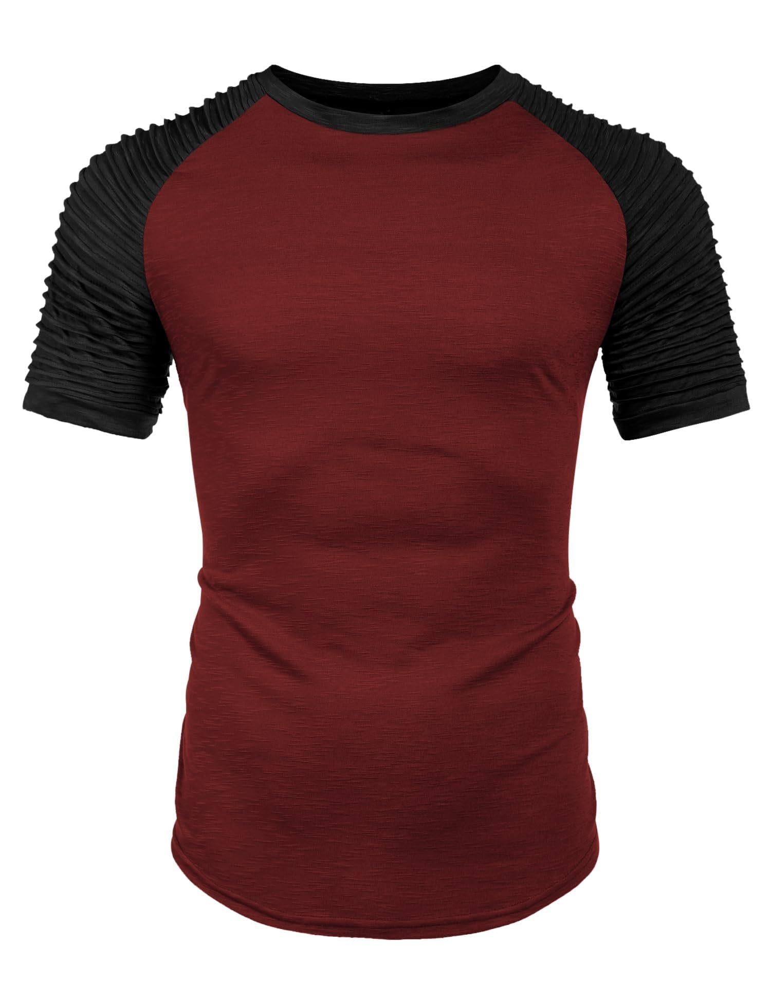 COOFANDY Mens Muscle Tshirts Fashion Raglan Sleeve Baseball Tee Shirt
