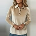 thumbnail image 4 of Womens Blouses Ladies' Fashionable And Casual Autumn And Winter Gold Velvet Deep V Neck Long Sleeved T Shirt Top Long Sleeve Shirts For Women, 4 of 7