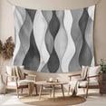 thumbnail image 2 of Gray Stripes Small Tapestry for Bedroom Wall Hanging Tapestry, Vintage Farmhouse Greyish Ripple Pattern Ceiling Backdrop Tapestries Poster Blanket Wall Decor for Teens Room Living Room Dorm 23" x 28", 2 of 8