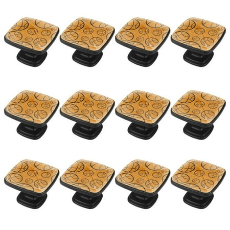 

12 Pcs Cabinet Handle Drawer Pulls Basketball Sport Knobs with Screws Square Furniture Office Cabinet Knob Decoration