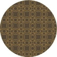 thumbnail image 1 of Ahgly Tapis Rond Lavable en Machine Intérieur Transitionnel Marron Clair, 6 Pieds Rond, 1 of 7