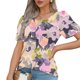 thumbnail image 4 of Tops Cortos para las Mujeres Cuello Redondo Suelto Impreso de Manga Corta, Tops Sueltos para las Mujeres, 4 of 6
