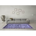 thumbnail image 3 of Ahgly Company Machine Washable Indoor Square Abstract Blue Modern Area Rugs, 3' Square, 3 of 4
