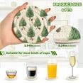 thumbnail image 3 of 6 Pcs Drink Coasters with Holder 3.94in Woven Coasters for Drinks Watercolor Green Christmas Tree Coaster Set for Protection Table, 3 of 7