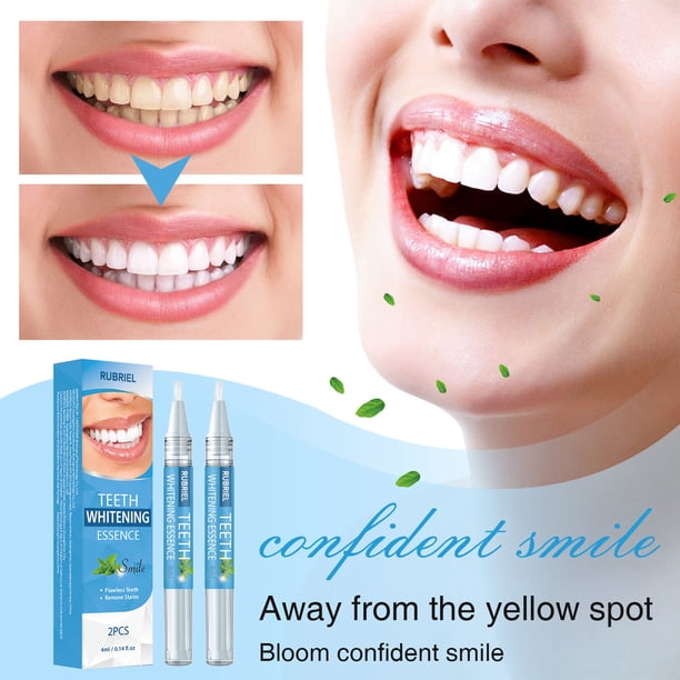 2 bolígrafos blanqueadores de dientes, 2 bolígrafos de limpieza dental, blanquean rápidamente los dientes y protegen la boca. 2 bolígrafos blanqueadores de dientes de 3 ml.