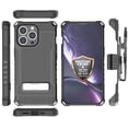 thumbnail image 3 of Tri-Shield Combination for iPhone 13 Pro Max Case, Nakedcellphone [Military Grade] Rugged Cover with Metal Kickstand [Includes Wrist Strap Lanyard + Belt Clip Holster] - Black, 3 of 10
