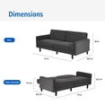thumbnail image 5 of Mainstays 73 in Storage Futon, Charcoal, 5 of 16