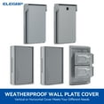 thumbnail image 6 of ELEGRP Horizontal Outdoor Cover for Decorative Receptacles, Weatherproof Wall Plate, Outdoor Electrical Outlet Cover, Standard Size 1-Gang 4.77” x 2.97”, Thermoplastic, 5 Pack, Grey, 6 of 6