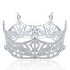 thumbnail image 1 of Corona de Miss América con cristales austriacos transparentes y brillantes, tiara para el cabello, corona redonda para desfile, estilo reina de belleza y princesa, T1299 (tono plateado), 1 of 1