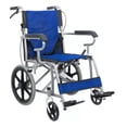 thumbnail image 1 of Silla de Ruedas de Traslado Ligera Plegable con Freno 4x4 azul, 1 of 8