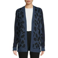 Time and Tru Women's Open Front Animal Cardigan
