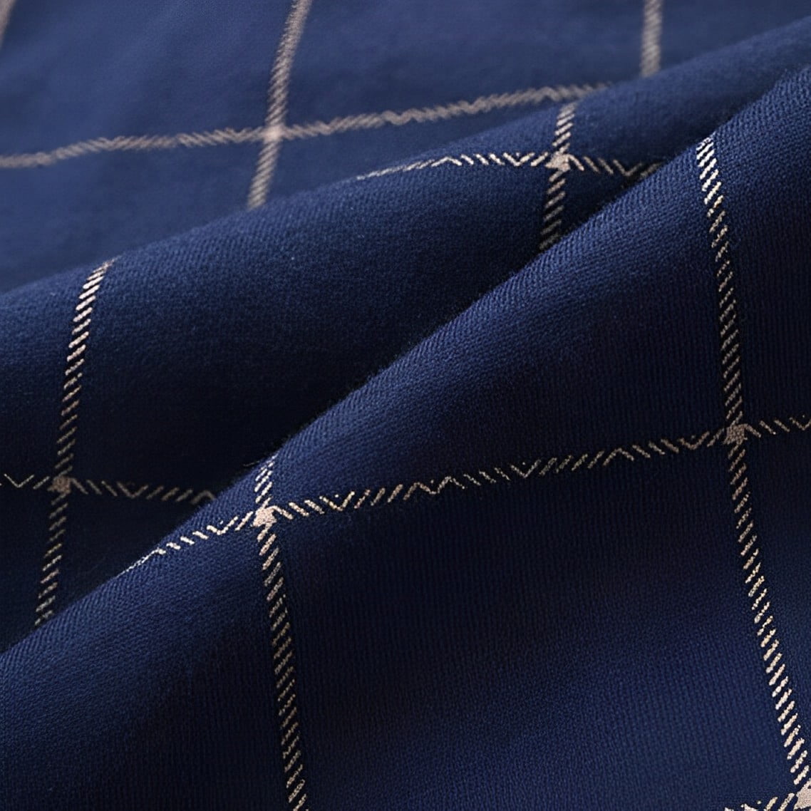Mens Plaid Sleep Pants, Cotton Pajama Pants with Pockets, Soft Lounge Pajama Bottoms for Men(Navy-plaid 01, Large)