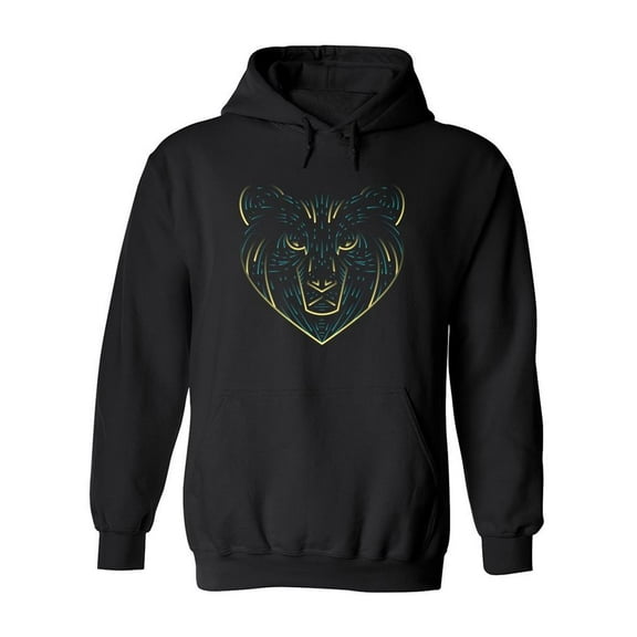 Bear Head Sketch Hoodie Men -Image by Shutterstock, Male Medium