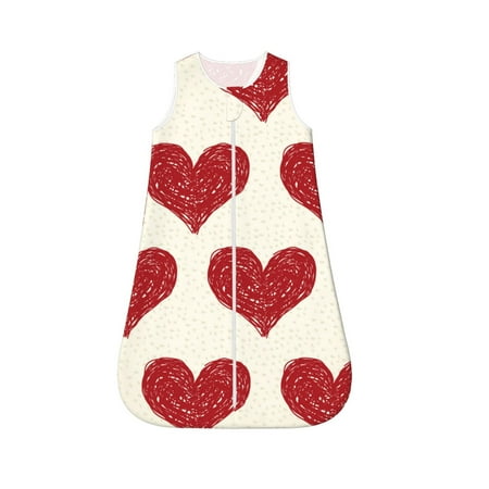 

Haiem Love Printed Baby Sleep Sack 0-6 Months Muslin Baby Sleeping Bag Zipper Toddler Wearable Blankets Comfy Stretchy Thin Sleep Sacks-Small